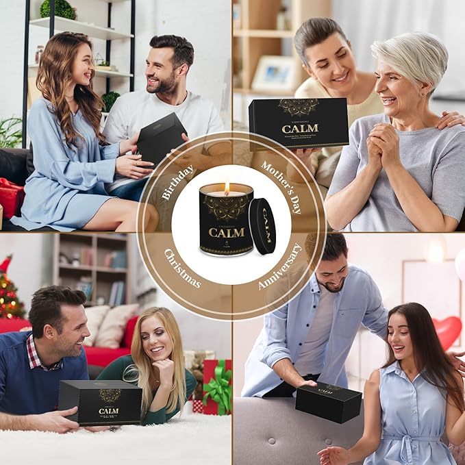 WarmEmbrace Scented Candles, 9 Oz Jar Candles for Home, Office, Meditation, Yoga, Candle Set for Women & Men, Birthday, Christmas, Anniversary, Valentine's Day Present, (2 Pack, Lavender & Vanilla)