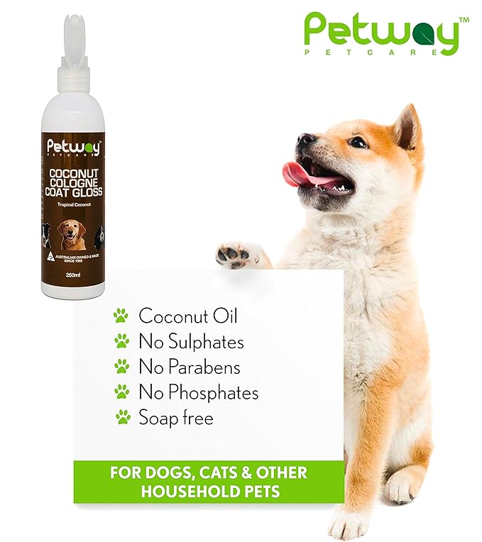 Petcare Coconut Dog Cologne, Natural Dog Cologne Spray with Coconut, Dog Deodorising Spray, Dog Odour Eliminator for Home, Dog Deodorant Spray for Smelly Dogs, Dog Grooming Spray, 250ml