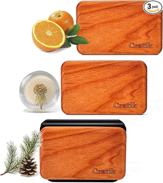 Car Air Freshener - Wood Air Freshener - Car Odor Eliminator for Visor Clip-Variety Scent Refill, Vehicle Scent Diffuser for Cabin, Truck & SUV - Pack of 3 (Grove-Pine-Open air)-CLIP INCLUDED