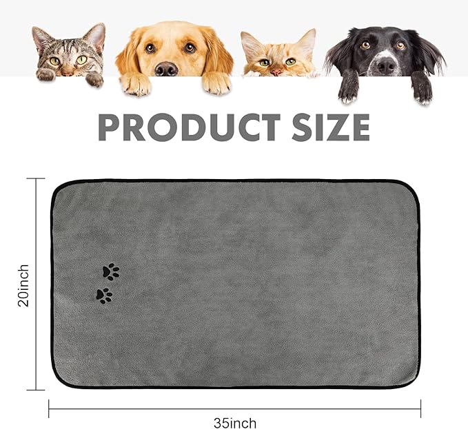 3Pieces Microfiber Pet Bath Towel Dog Towel.Dog Towel Soft Absorbent Drying for Small Medium Large Dogs and Cats with Great for Bathing and Grooming (35 x 20 Inch 3 Colors)