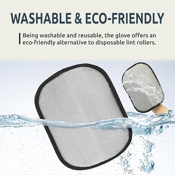 Pet Hair Removal Glove – Newly Upgraded Electrostatic Five-Finger Cat & Dog Hair Remover Tool for Clothes, Furniture, Carpet, Curtains & Car – Reusable Grooming Mitt for Pets