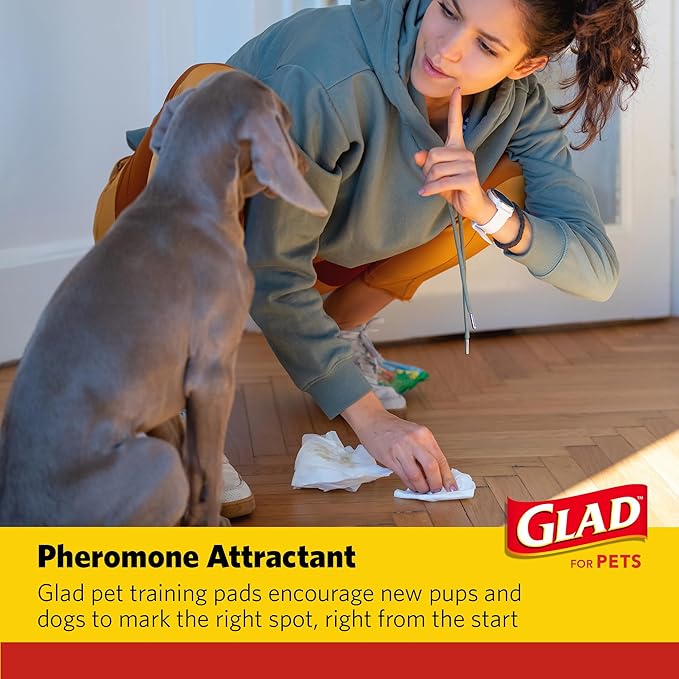 Glad for Pets JUMBO-SIZE Charcoal Puppy Pads, All-in-One | Black Training Pads That ABSORB & Neutralize Urine Instantly | New & Improved Quality Puppy Pee Pads, 30 Count - 2 Pack