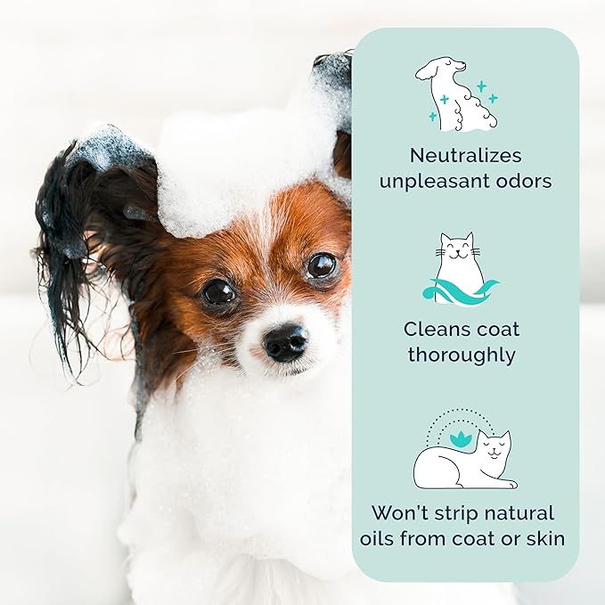 Hepper Deep Clean Pet Shampoo for Smelly Pets: Deskunk, Odor Control, Shedding Control, & Coat Care for All Breeds! Ideal for Short, Long, Double-Coated, and Smelly Pets