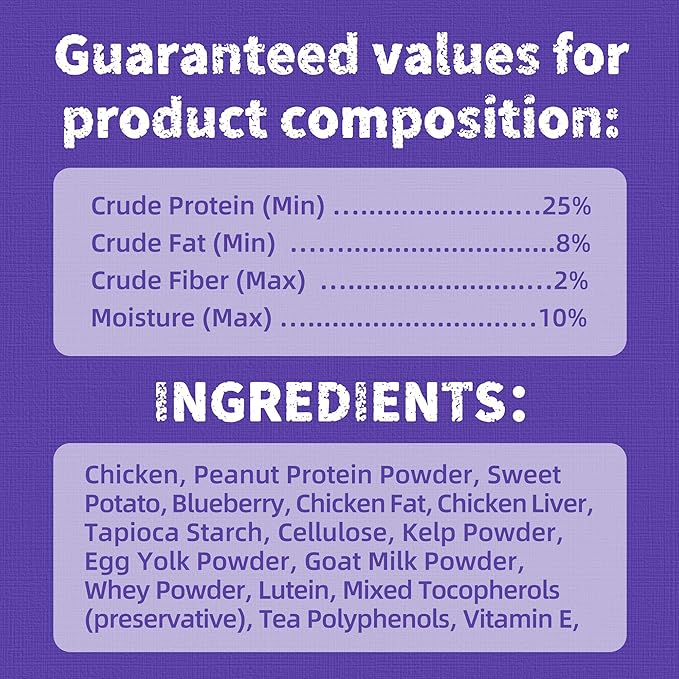 Just Try 16 OZ Blueberry Cat Treats for Indoor Cats, Gluten Free, Low-Calorie Healthy Cat Snacks, Plant-Based Fiber-Rich Natural Chicken Flavor Training Treats