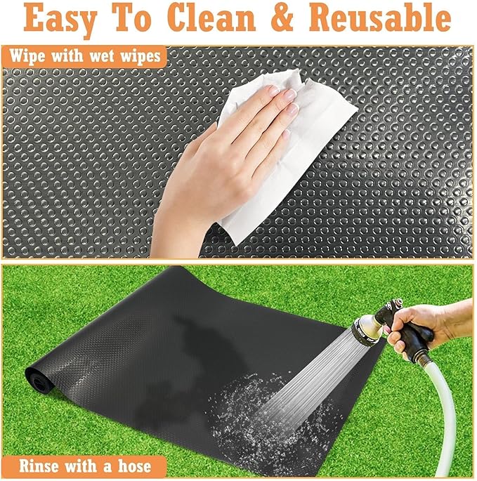 Hamiledyi Guinea Pig Cage Liner Reusable Guinea Pig Bedding Easily Cut to Suit Cage Washable and Anti Slip Guinea Pig Pee Pads for Small Animal Hamster Rat Rabbit Chinchillas (24" x 118" Black)