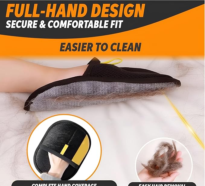 2 Pcs Pet Hair Removal Glove for Cats & Dogs, Upgraded The Magic Brush Pet Hair Remover, Washable & Reusable Pet Hair Glove, Electrostatic Pet Hair Remover Glove for Clothing, Couch, Carpet, Car Seat