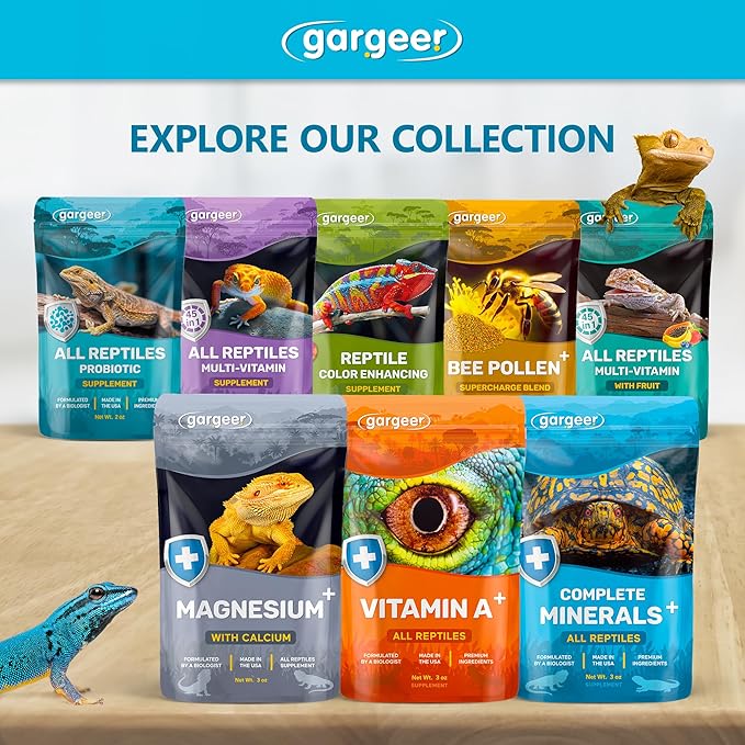 'Complete Minerals Plus' Supplement for All Reptiles | Supports Strong Bones, Shell, Skin, Muscle Function, Metabolism & Clay Minerals Boost | Lizards, Turtles & Tortoises | 3oz | Made in USA