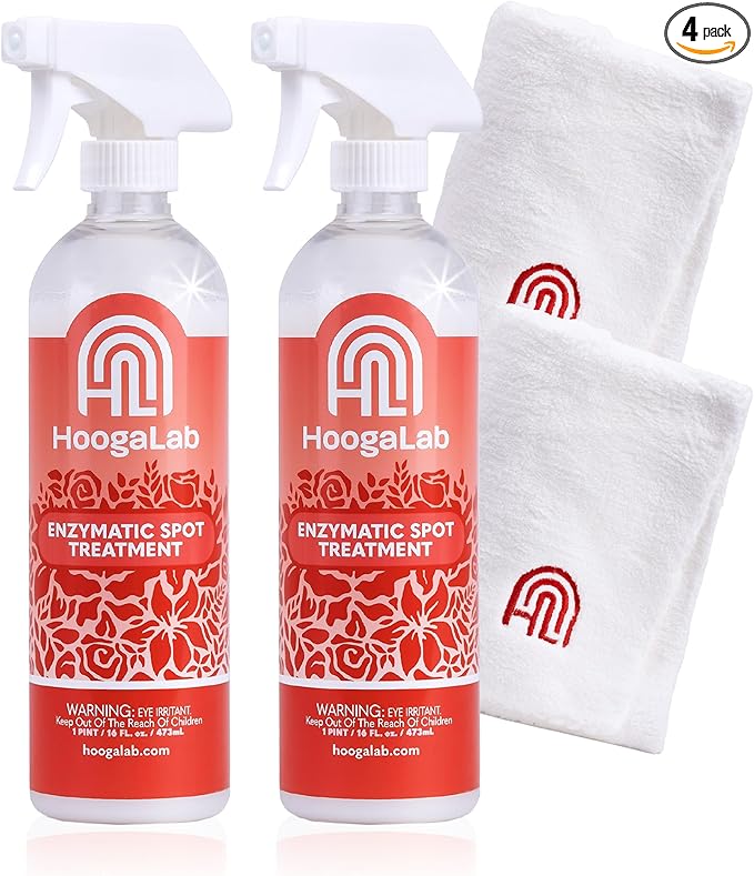 16oz Enzymatic Spot Treatment - Powerful Stain Remover for Tough Messes | Pet Cleaner, Elimate Organic Stains, Odors, and Residues From Carpet, Upholstery, and Fabrics! (2 pack)
