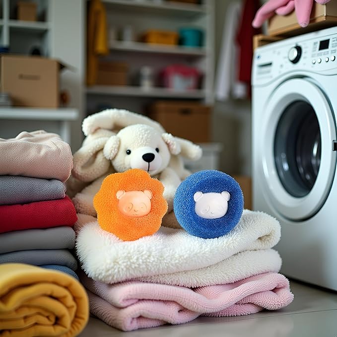 3Pcs Mix Colors Reusable Hair Remover for Washing Machine and Dryer - Laundry Ball Catcher for Clothing, Dog, Cat, Pet Lint Removal