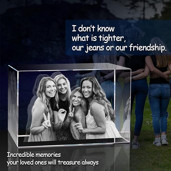 3D Crystal Photo, Personalized Gifts with Your Own Photo for Fathers Day. Customized Gift for Birthday, Wedding, Anniversary, Memorial, Mother’s Day