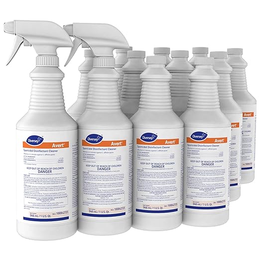 Diversey Avert Sporicidal Disinfectant Cleaner (32-Ounce, 12-Pack)