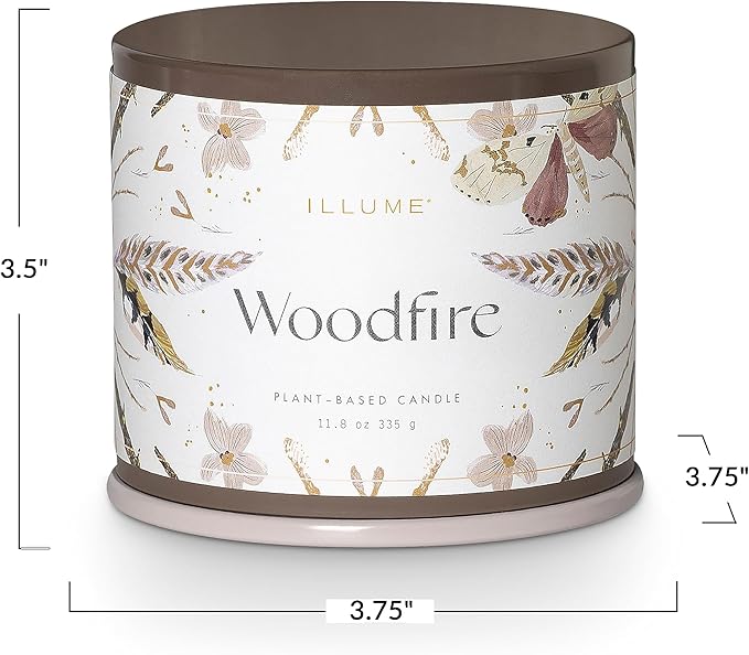 Illume Woodfire Candle | Tin | 11.8 oz | Pack of 6