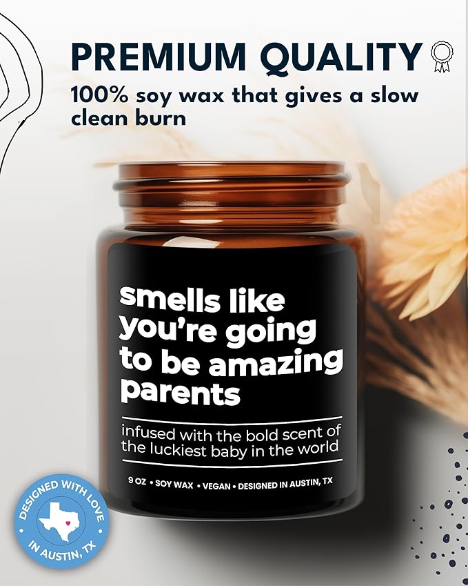 Amazing Parents Candle, Unique Gifts for New Parents for Mother's Day & Father's Day, New Parent Gifts for Couples, Gender Reveal Presents for Mom and Dad to Be, Gift-Ready