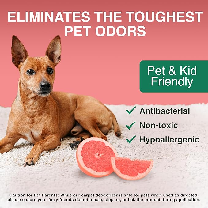 Good Natured Brand | Carpet Deodorizer & Freshener Powder | 31 oz Pet Odor Eliminator for Strong Odor & Pet Urine | Fresh Natural Pink Citrus Scent | Safe for Homes with Pets