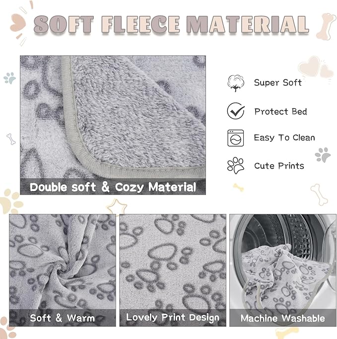 6 Pack Guinea Pig Cage Liner, Washable Guinea Pig Fleece Blankets Beding Accessories, Flannel Throw Warm Sleep Mat, Pet Pee Pads for Small Animal Hamster Rabbit Puppy Cat (30x20 Inch)