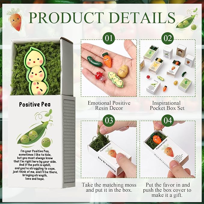 25 Set Employee Appreciation Gifts Bulk Coworkers Thank You Desk Pets Holiday Small Cute Emotional Support Resin Ornaments Card Box for Women Men Adults Office (Mushroom)