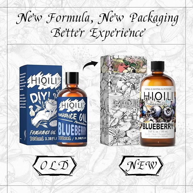 HIQILI Blueberry Fragrance Oil for Candle & Soap Making, Fruity Scents for Reed Diffuser Oil Refill, Add to Lotion, Body Wash - 5.07 Fl Oz