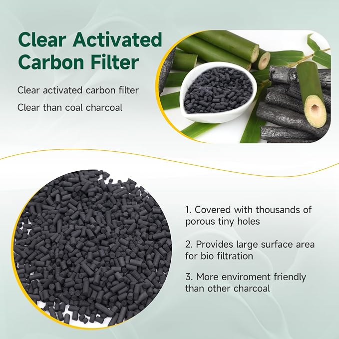 3 Packs 210g Odor Absorbing Activated Carbon Filter Refills for Lomi Smart Waste Kitchen Composter & Eco 5 & Vitamix FC-50-SP Electric Composter, Activated Charcoal Pellets