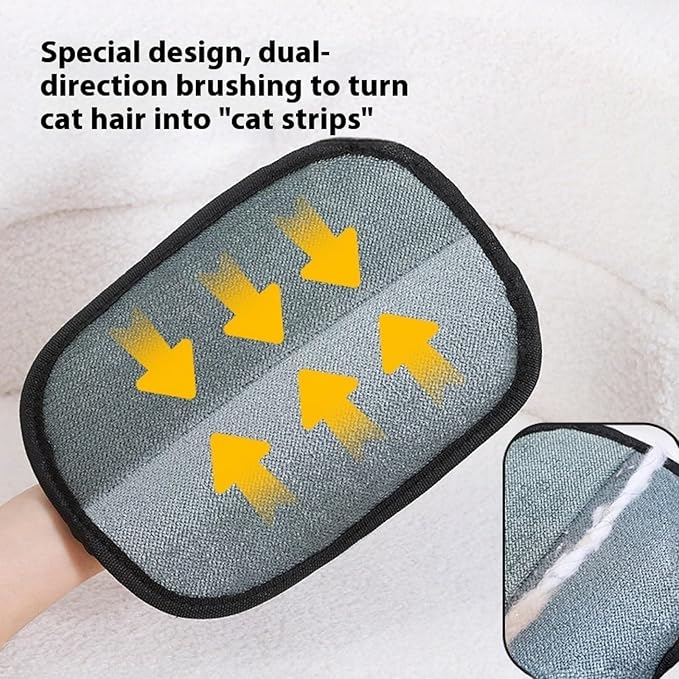 Rainsleep Pet Hair Remover Gloves, Dog Grooming Glove for Shedding, Reusable Deshedding Gloves with Built-in Bath Brush and Flea Comb, for Furniture, Car, Couch, Clothes