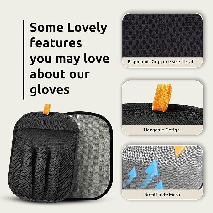 Pet Hair Removal Glove – Newly Upgraded Electrostatic Five-Finger Cat & Dog Hair Remover Tool for Clothes, Furniture, Carpet, Curtains & Car – Reusable Grooming Mitt for Pets