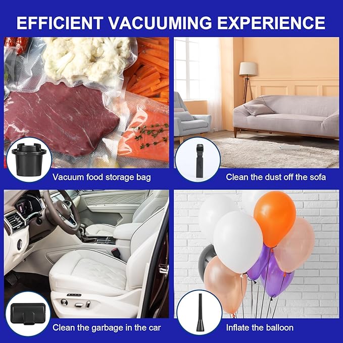 Heimerdinger Cordless 4-in-1 Handheld Vacuum & Blower for Makita 18V Battery, 21000Pa Powerful Suction Wireless Portable Dust Buster for Car Cleaning, Home Use and Pet Hair