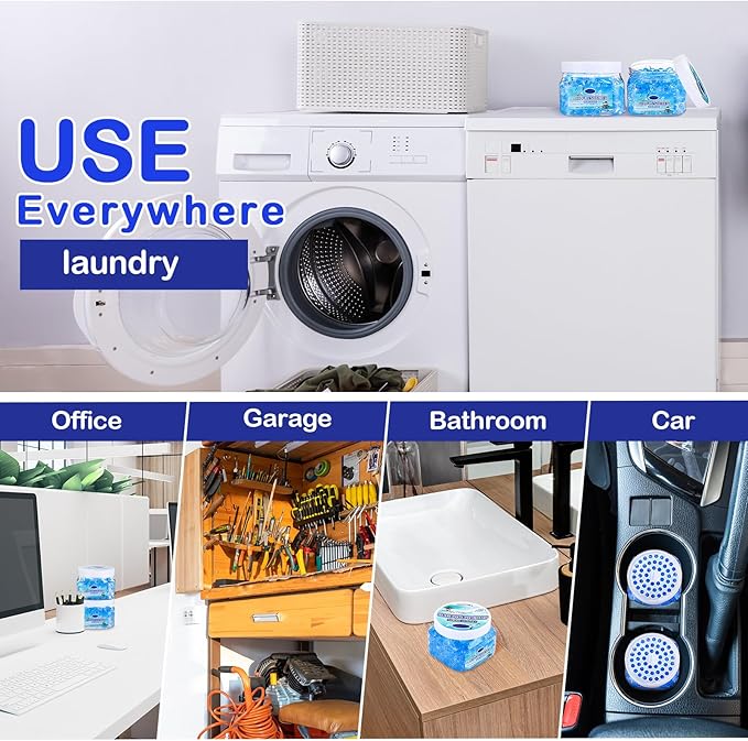 18 Pack Odor Eliminator Gel Beads Bulk 8 Ounce Air Freshener Gel Beads Scent Removing Long Lasting Eliminates Odors for Home, Bathrooms, Cars, Boats, RVs and Pet Areas(Ocean)