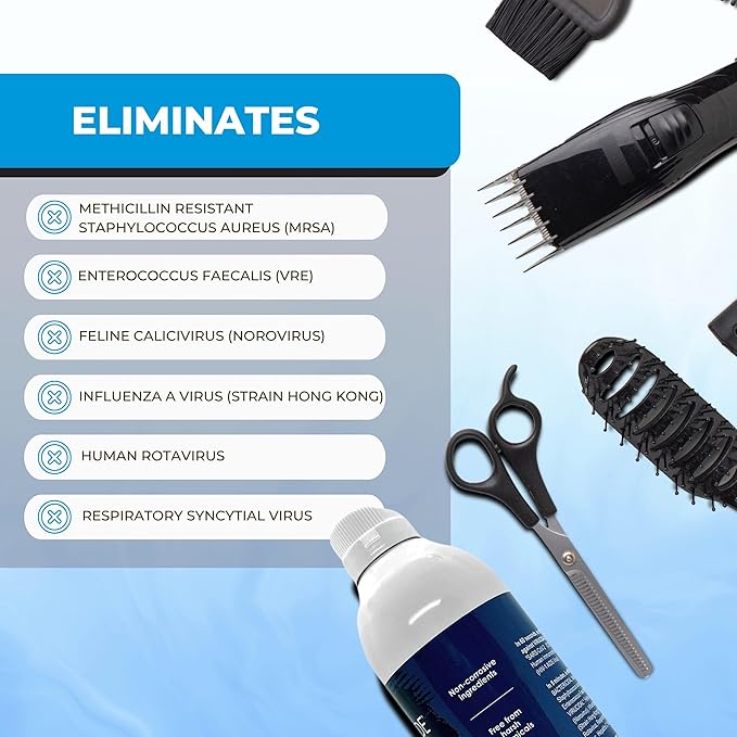 LUCAS-CIDE Clipper Cleaner & Disinfectant Spray, Coolant & Cleaner for Hair Trimmer, Blades & Shaver 16 Fl Oz - Set of 2