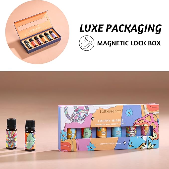 Folkulture Essential Oils for Diffusers Oil | Set of 6 Fragrance Oil, Patchouli & Cedarwood | Essential Oils for Diffusers | Diffuser Oils Scents for Home