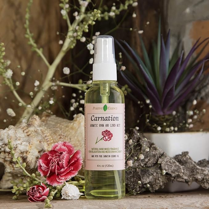 Carnation Linen & Room Spray, Natural Aromatic Bathroom Spray Made with Pure Essential Oils, Refreshing Home Fragrance