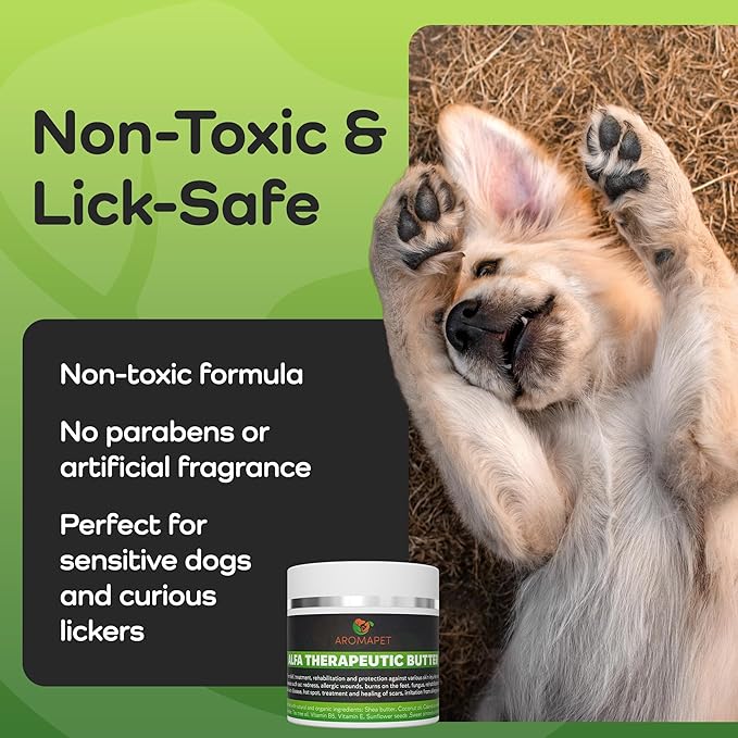 Therapeutic Paw Butter for Dogs - Non-Toxic, Lick-Safe Nose Balm for Dogs + Dog Paw Balm for Dry Cracked Paws - Moisturizing Paw Wax with Coconut Oil for Dogs, Shea Butter, & Vitamin E- 50mL.