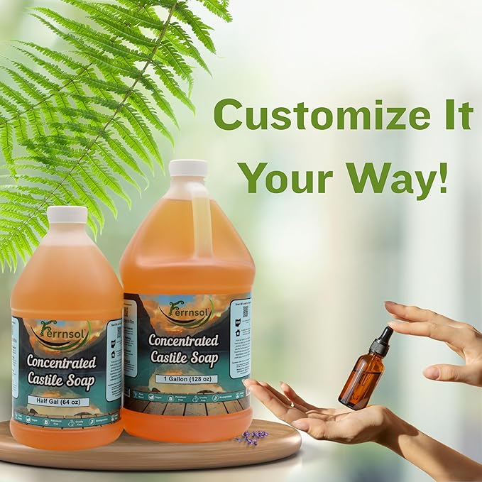 1 Gallon Concentrated Castile Gel Soap – Unscented, Fragrance-Free – Ultra Thick Natural Cleaner for Hands, Laundry, and Surfaces – Biodegradable – 128oz Refill