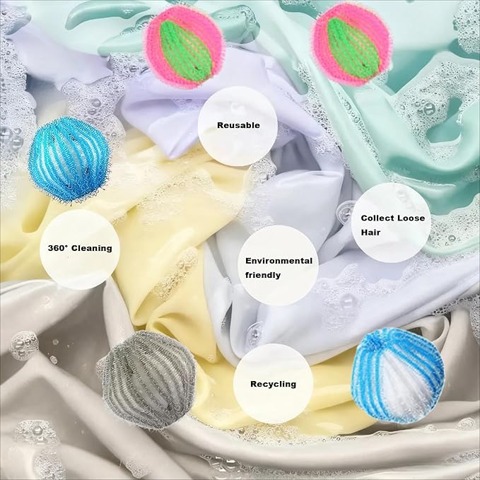 Upgrade 12 PCS Pet Hair Remover for Laundry, Reusable Dog & Cat Hair Catcher for Washer & Dryer, Removes Fur & Lint from Clothes & Bedding, Won’t Damage Fabrics (Gray)