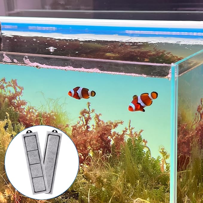 24Pcs Filter Cartridges Replacement RF-S Filter Cartridges Filter Cartridges RF-S Filter Fish Tank Filter Small Filter Cartridges Refill for Aquarium Internal Filter