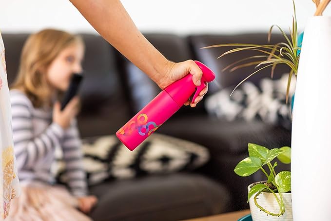 FRAMAR Premium Hair Mister Spray Bottle – Continuous Spray Bottle For Hair, Water Sprayer, Continuous Mister for Salon Supplies – Ultra Fine Mist – Pink 250 ml