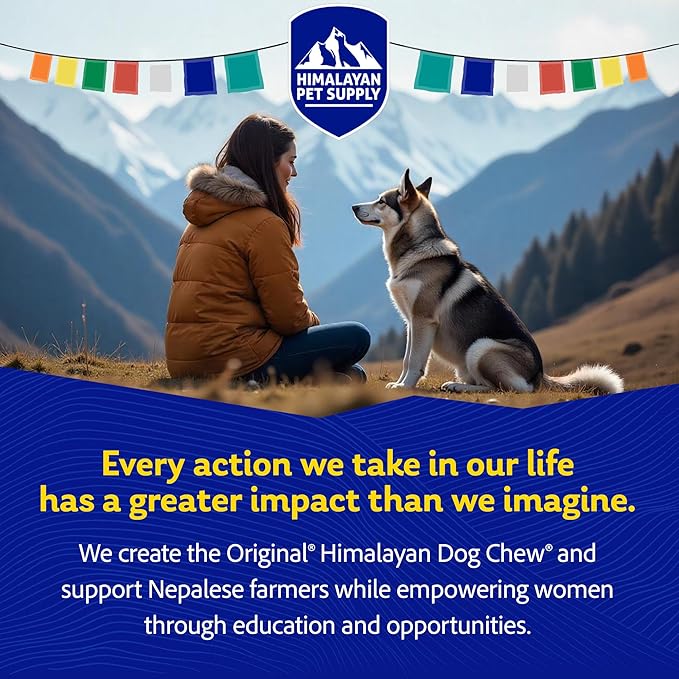 Himalayan Dog Chew Original Yak Cheese Dog Chews, The Better-For-You Chew, 100% Natural, Long Lasting, Healthy Safe Dog Treats, Lactose & Grain Free, Protein Rich, For Dogs 65 Lbs & Smaller, 3-Count