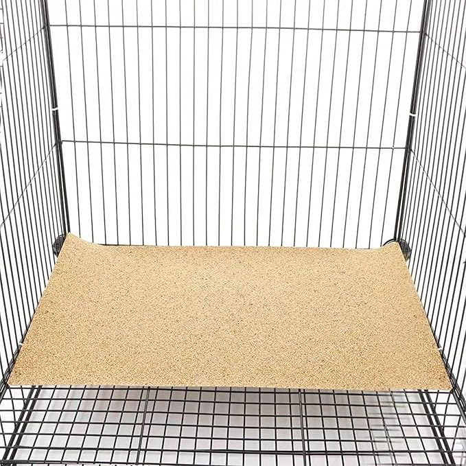 20 Pack Gravel Paper for Bird Cage, 17 x 11 inch Bird Cage Gravel Liner, Parrot Grinding Sandpaper, Easy Clean Pet Sandpaper, Calcium Paper with Sea Sand for Parakeets Cockatiels Conures Lovebirds