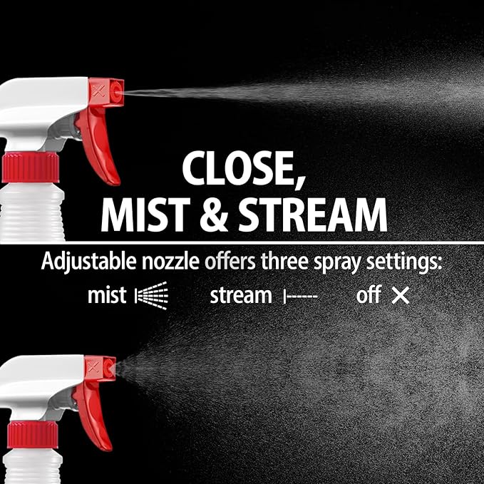 Bar5F 16-Ounce Spray Bottles | HDPE, BPA-Free, Phthalates-Free | All-Purpose, Chemical Resistant | Made in USA, 4- Pack