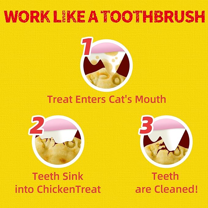 Just Try 16 OZ Chicken Cat Treats with Taurine for Indoor Cats, High Protein Low-Calorie Cat Snacks, Healthy Crunchy Treats, Grain-Free Health Biscuit and Training Treats