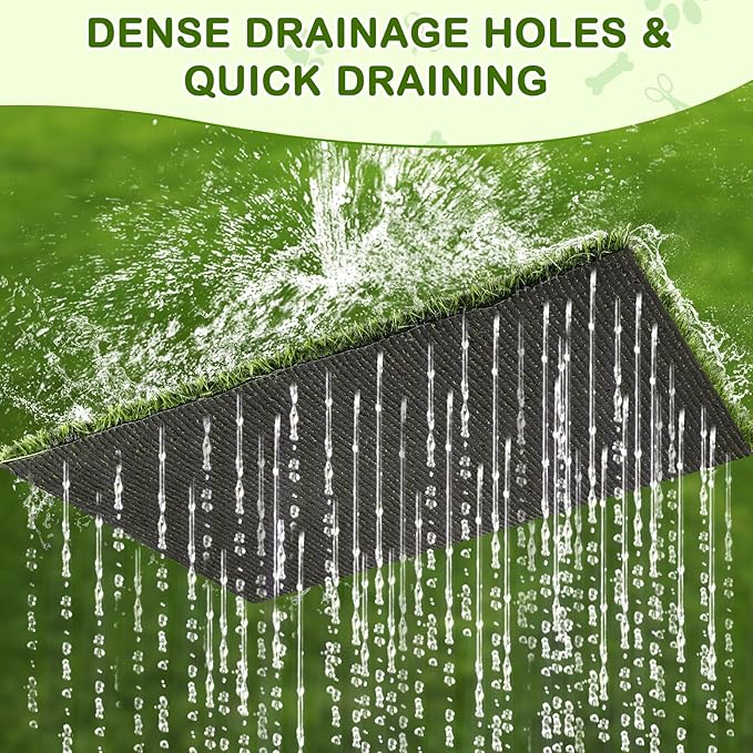 Dog Grass Pad with Tray, 23''X17'' Small Artificial Turf Grass Potty, Reusable Puppy Pee Pads for Dogs, Portable Dog Litter Box for Indoor/Outdoor Potty Training Toilet