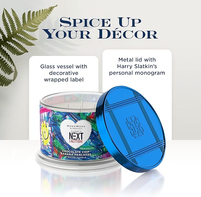 HomeWorx by SLATKIN + CO. Candle- Chocolate Chip Banana Pancakes, 18 oz. Premium Scented Candle - 30-55 Hours Burn Time