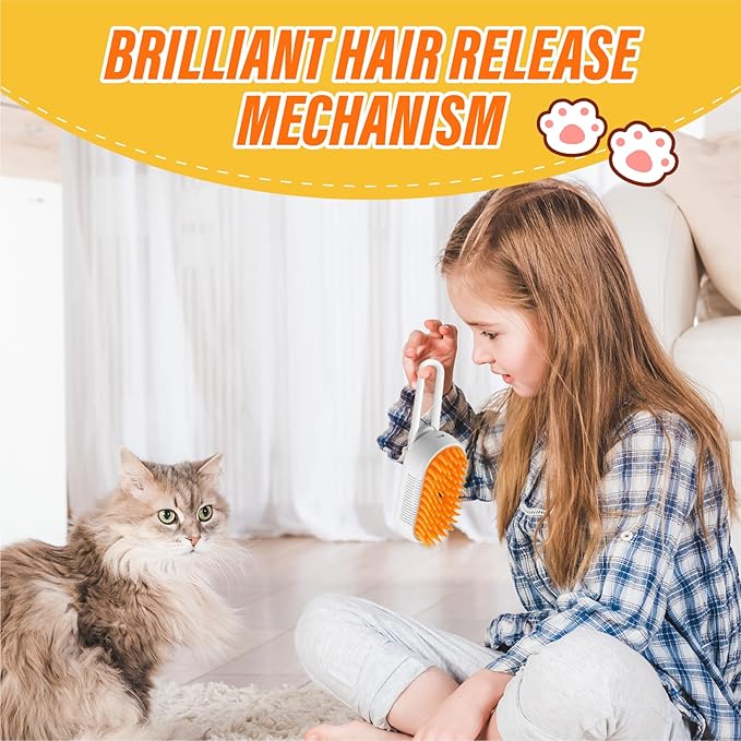 3 in 1 Cat Steam Brush, Rechargeable Steam Pet Brush for Dog,Cat and Other pet Anti-Static, Cleaning, Shedding & Combing All in One