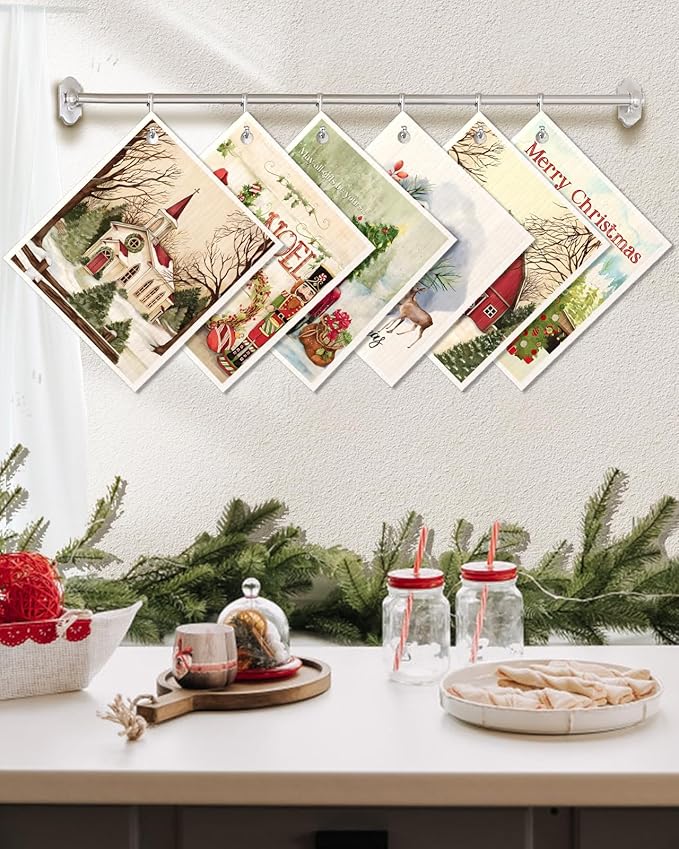 6 Pack Christmas Swedish Dishcloths for Kitchen - Reusable Dish Cloths for Washing Dishes Absorbent Cute Holiday Kitchen Towels Cleaning Sponge, Xmas Theme