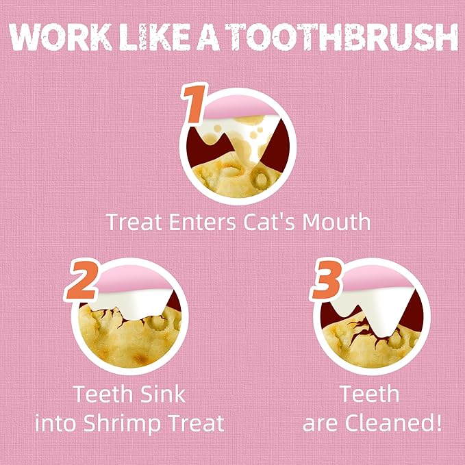 Just Try 16 OZ Shrimp Cat Treats - Grain Free, Crunchy Cat Snacks with Real Shrimp & Krill Oil for Cats, Omega-3 for Skin & Coat, Training Treats