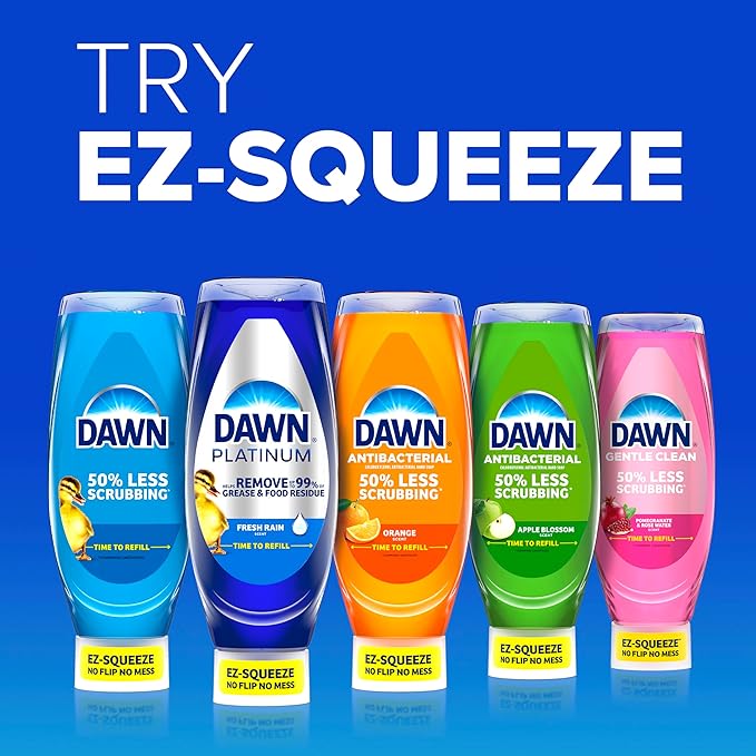 Dawn Ultra EZ-Squeeze Dish Soap, Dishwashing Liquid, Original, 3x22oz