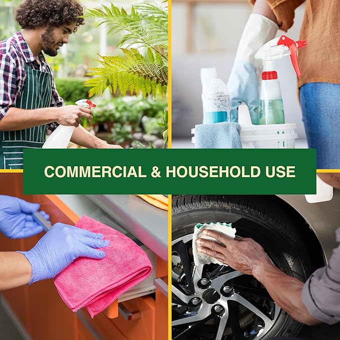 Heluva Green Spray Bottle Nozzle Replacement, Bottle Tops Only - Sprayer Nozzle Triggers for Heavy Duty, Commercial, Home Cleaning Solutions - Fits 8,16,24,32 oz Plastic & Glass Bottles, Red 24 pack