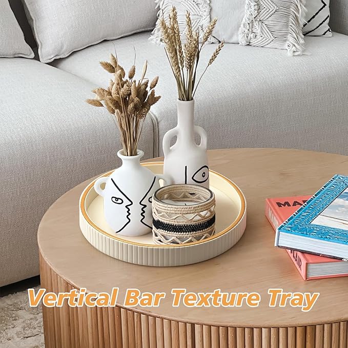 SANZIE Leather Tray Desktop Storage Organizer Premium Serving Tray Decorative Tray Valet Tray for Sundries Cosmetics Phone Wallet Cutlery