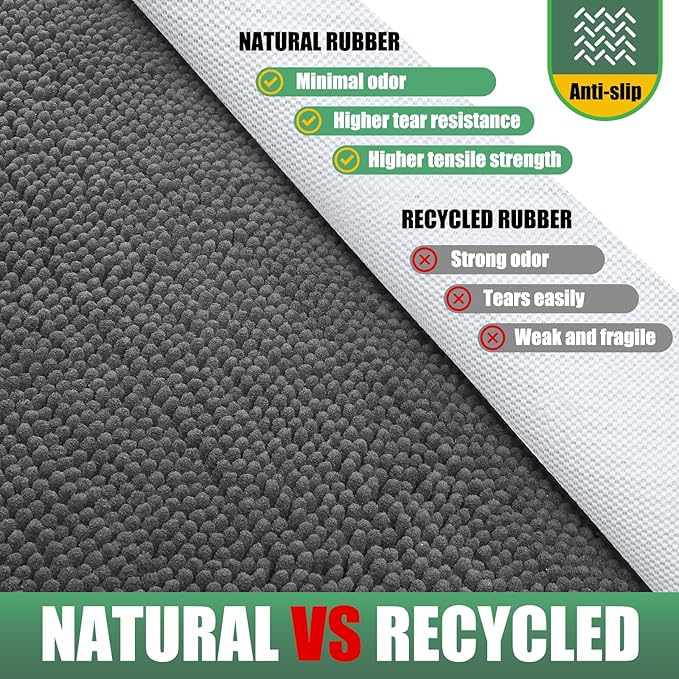 IM HOME Chenille Absorbent Outdoor Doormat 60" x 36", Washable Muddy Door Mats for Dog Non Slip Indoor Doormat Dog Mat for Muddy Paw Front Inside Doormats for Entryway Grey