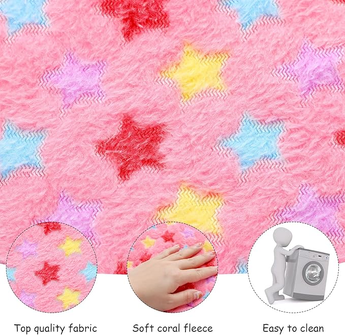 Jetec Plush 4 Piece Small Animal Bed Mats, 10 x 11 Inch, Rabbit, Hamster, Guinea Pig, Soft Plush Bedding