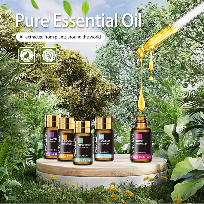MAYJAM Tea Tree 20 Pcs Pure Essential Oil Gift Set, for Diffuser, Humidifiers, Skin Care, Massage, Fragrance Oil Scent for DIY Candle and Soap Making, Gift for Friend (5ML)