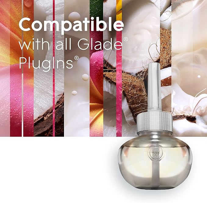 Glade PlugIns Refills Air Freshener, Scented and Essential Oils for Home and Bathroom, Exotic Tropical Blossoms, 6.7 Fl Oz, 10 Count (Packaging May Vary)